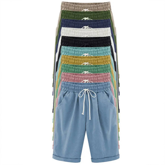 CWBSP0095_ELASTIC WAIST CASUAL PANTS WITH SIDE POCKETS