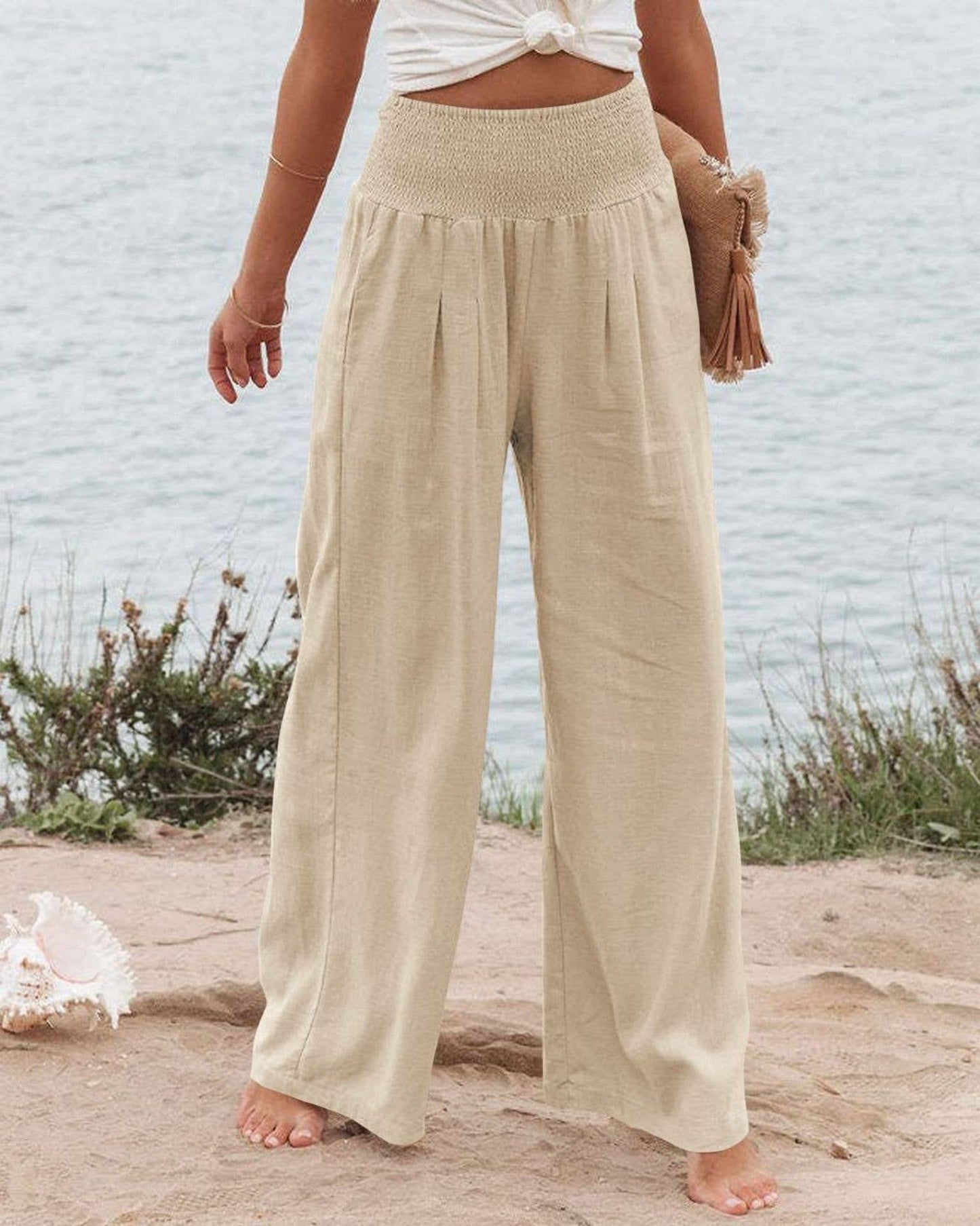 STYLE COTTON SLACKS MADE OF OLD MID-RISE SLACKS