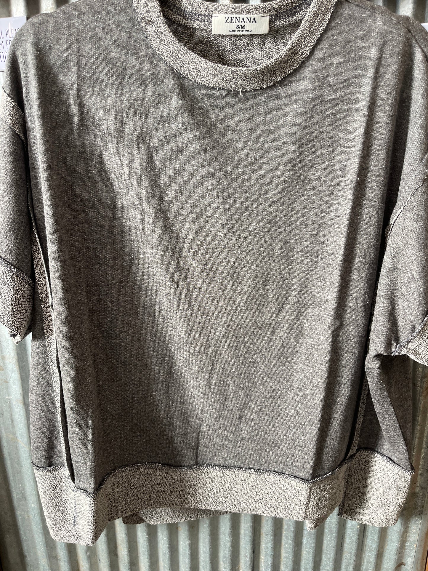 Contrast Trim Drop Shoulder Top