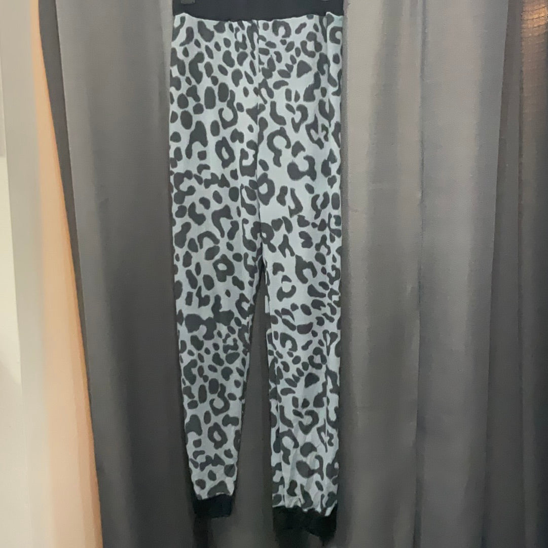 Gray Leopard Print Pants