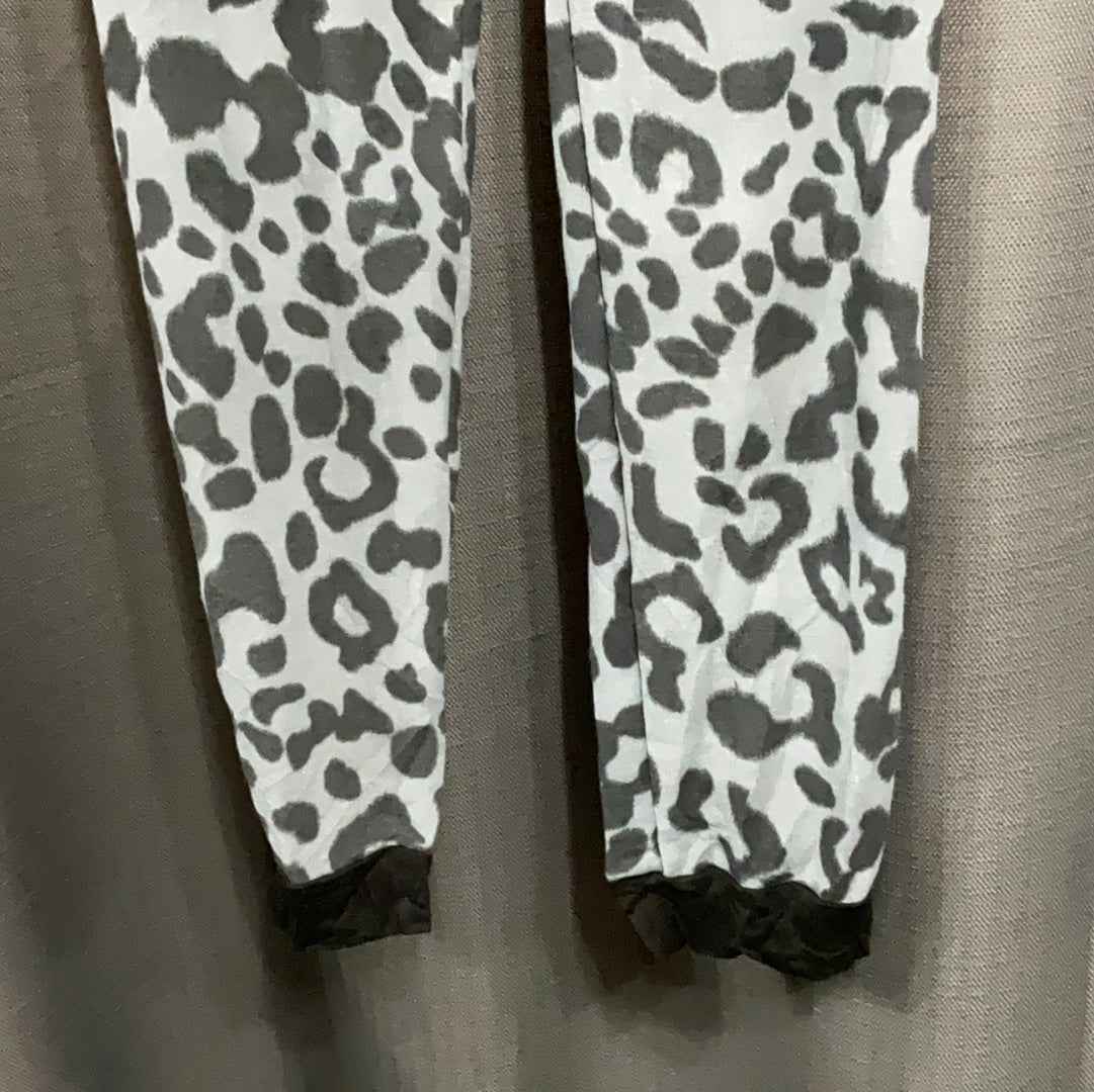 Gray Leopard Print Pants