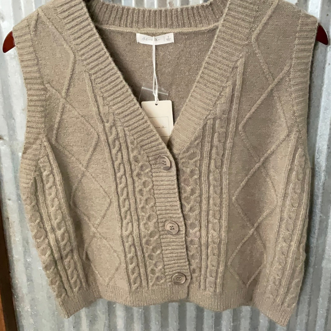 V-Neck Cable Sweater Vest