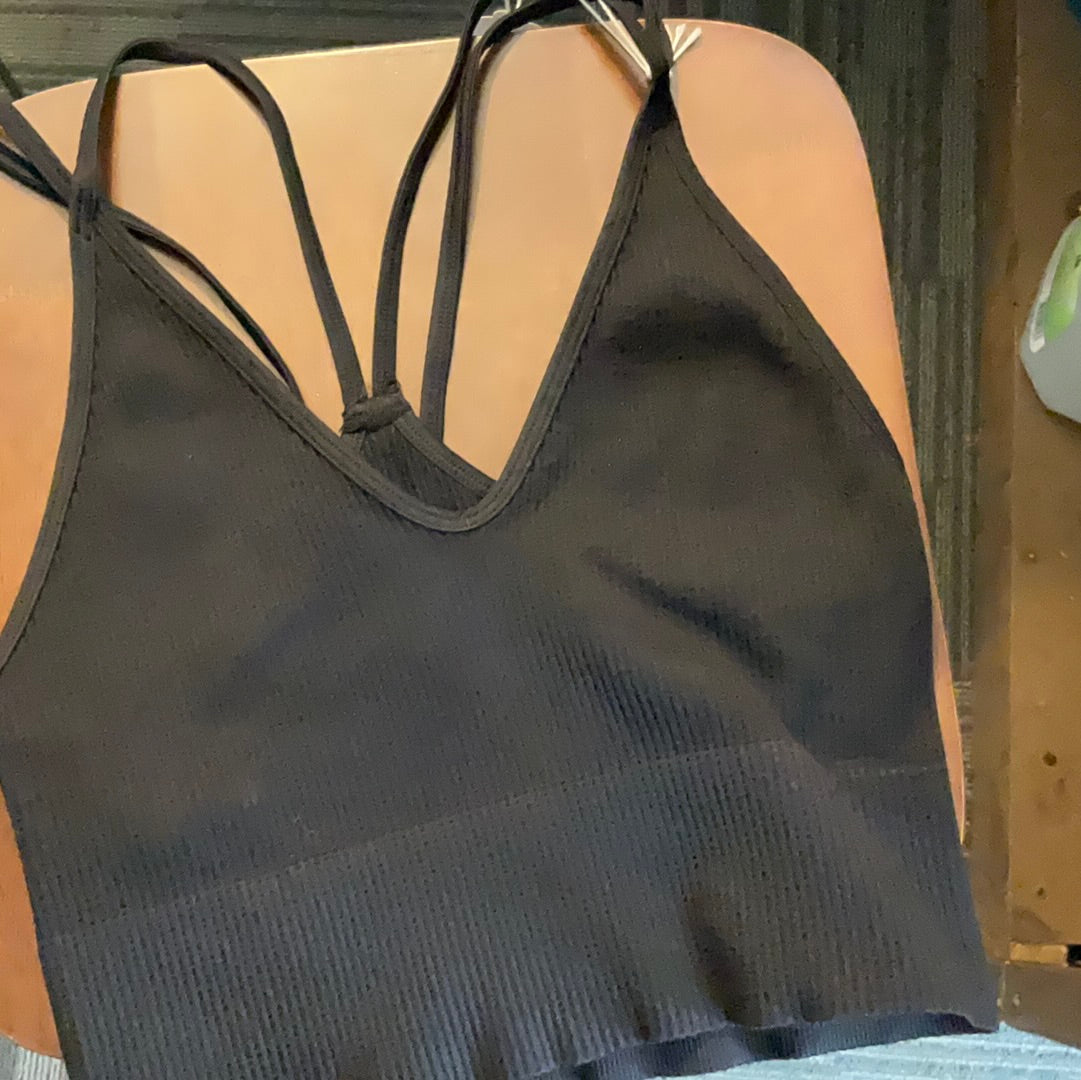 Scrappy cutout black Bralette