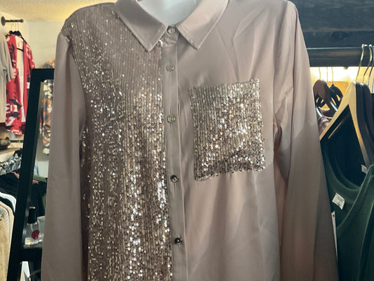 Sequined Shirt Dress