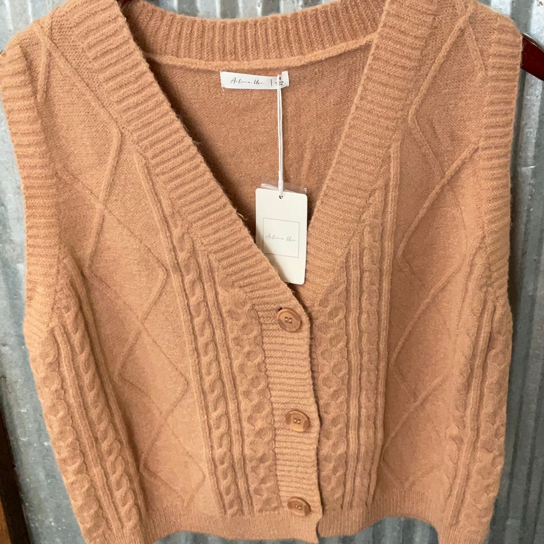 V-Neck Cable Sweater Vest