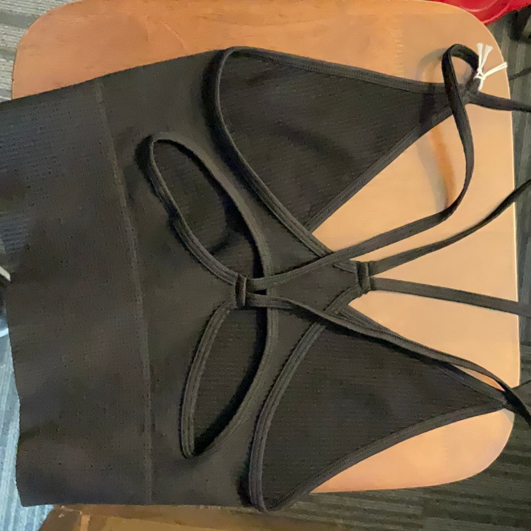 Scrappy cutout black Bralette