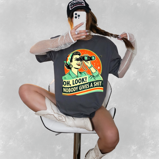 Oh Look Nobody Gives A Sh** Retro Graphic Tee