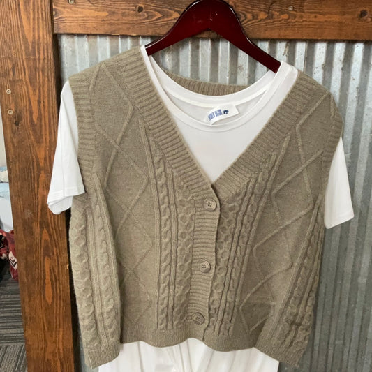 V-Neck Cable Sweater Vest